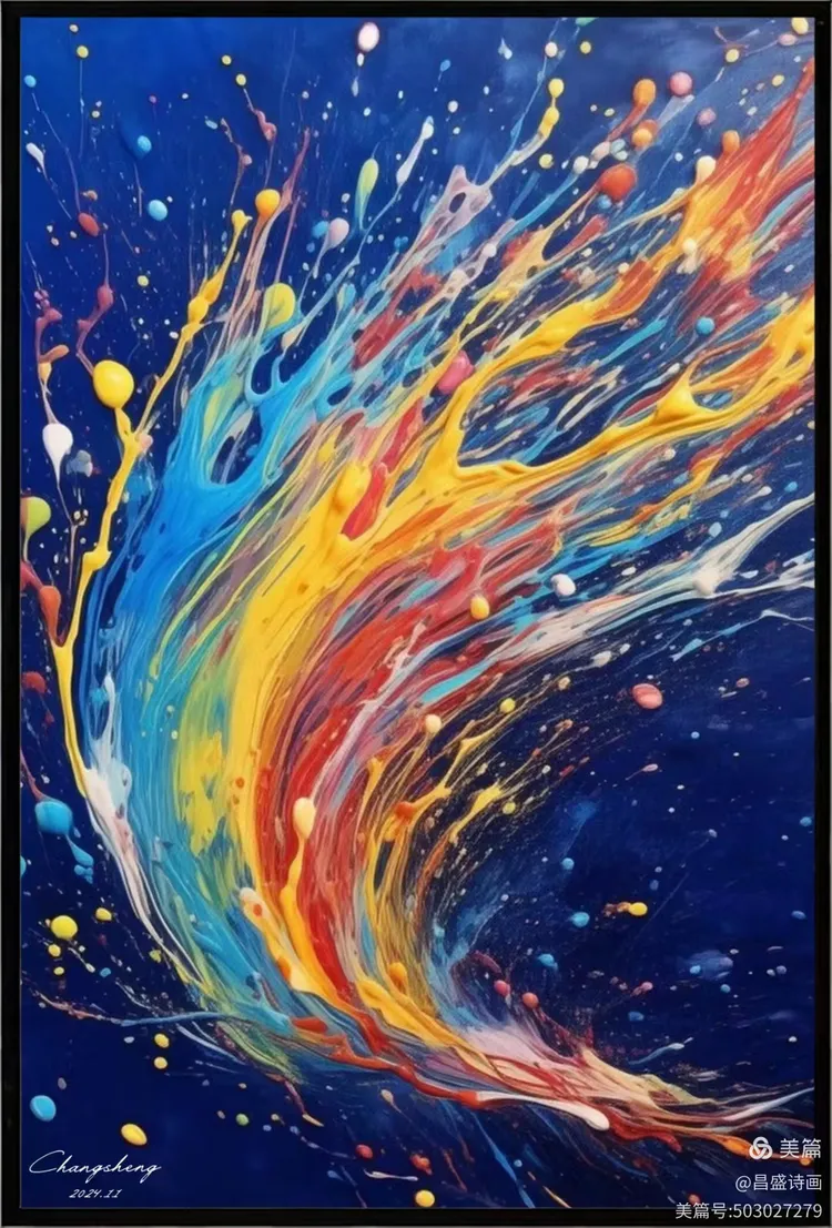 抽象油画六幅